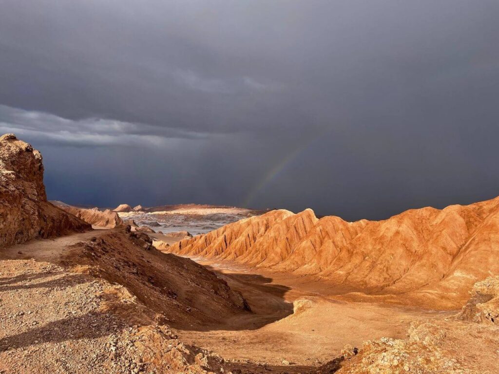 Rainbow over the Atacama Salt Flats, Chile