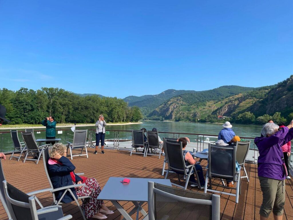 Viewing the Wachau Valley from the Viking Tir Sun Deck