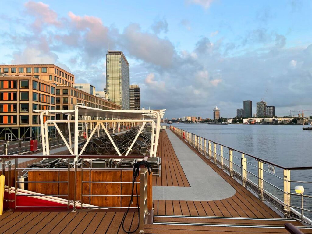 Viking ship docked in Amsterdam