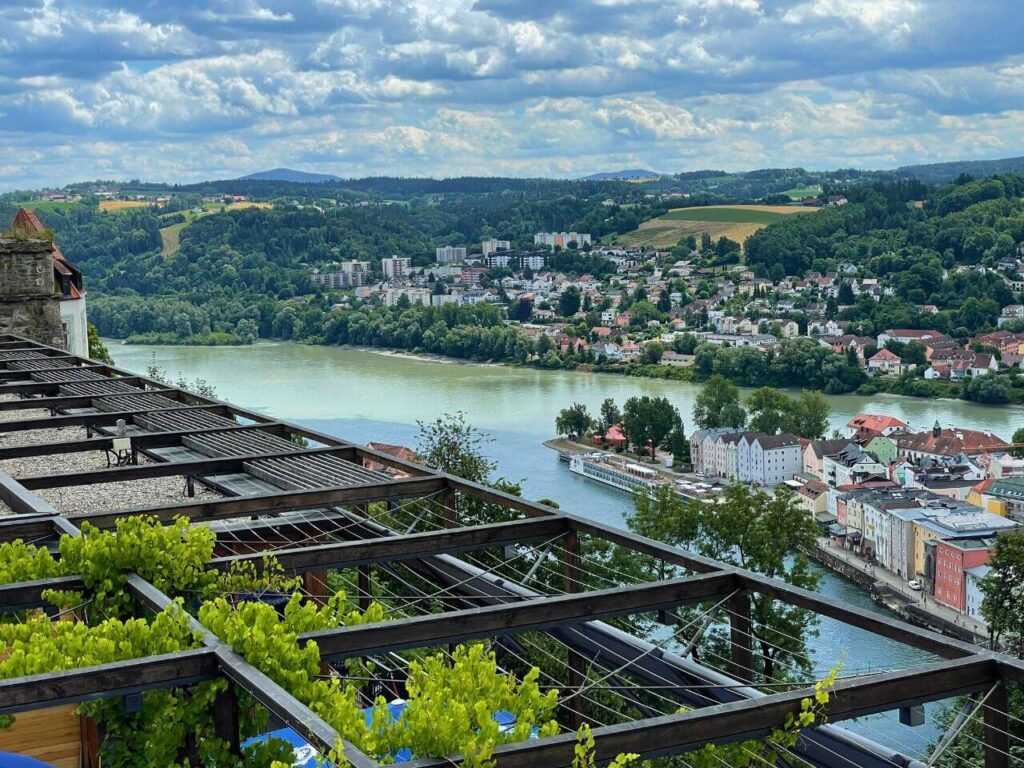 Danube & Inn River confluence in Passau, Germany